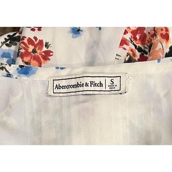 ABERCROMIE & FITCH Women's Ruffle Sleeve Midi Dress Floral Cottagecore Sz S - Picture 7 of 7